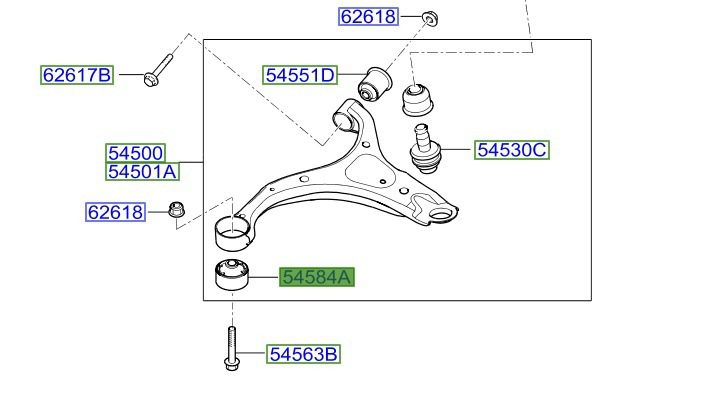 54584-2B000 BUSH-LOWER ARM - Image 3